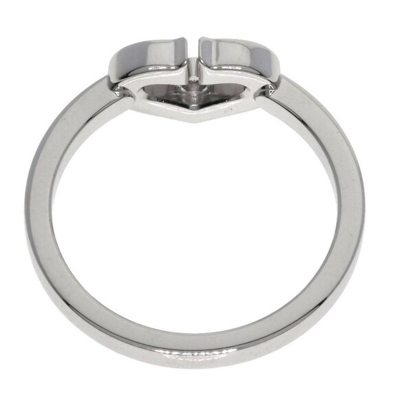 CARTIER C Heart Diamond 51 Ring K18WG Ladies White Gold - Picture 5 of 8